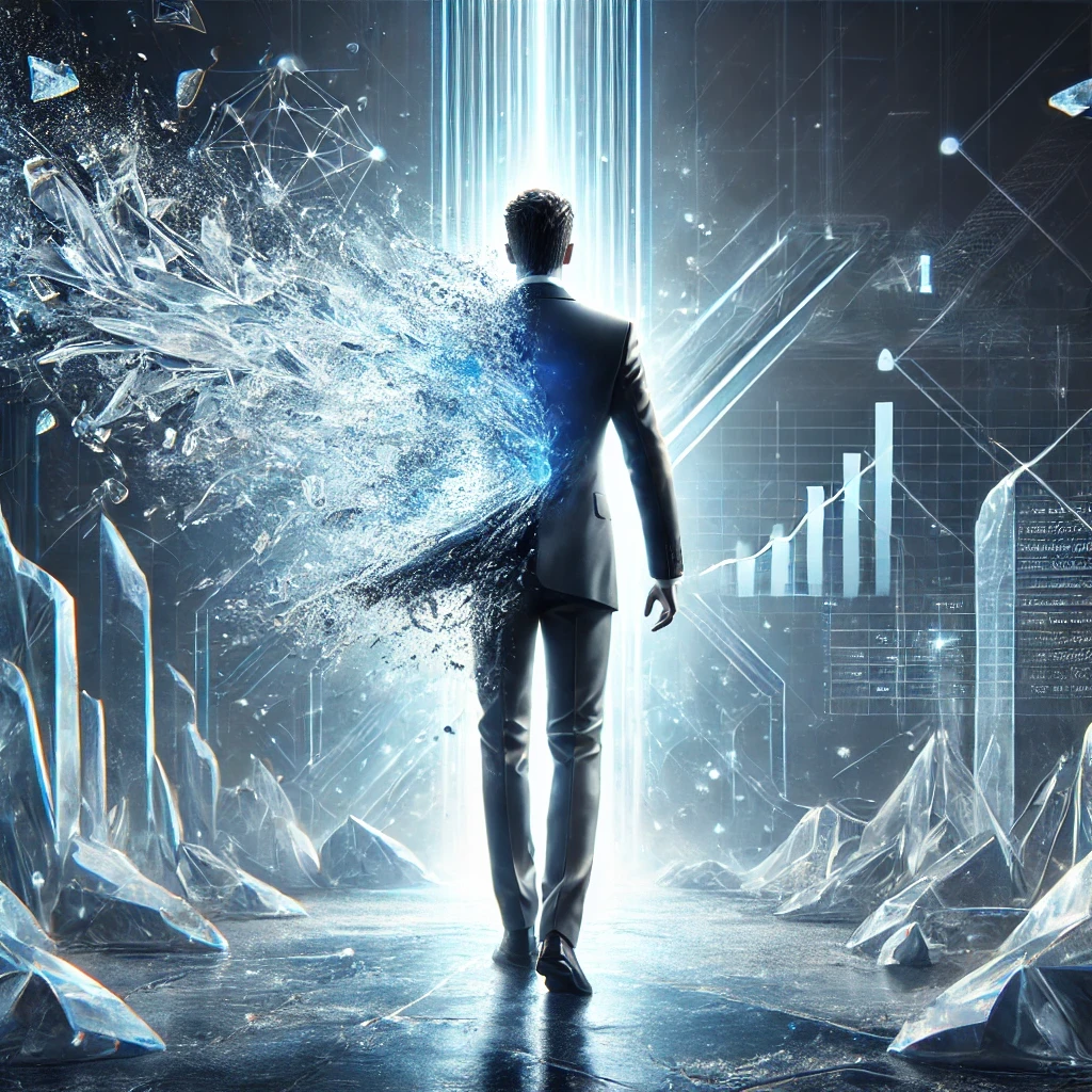 Man breaking through